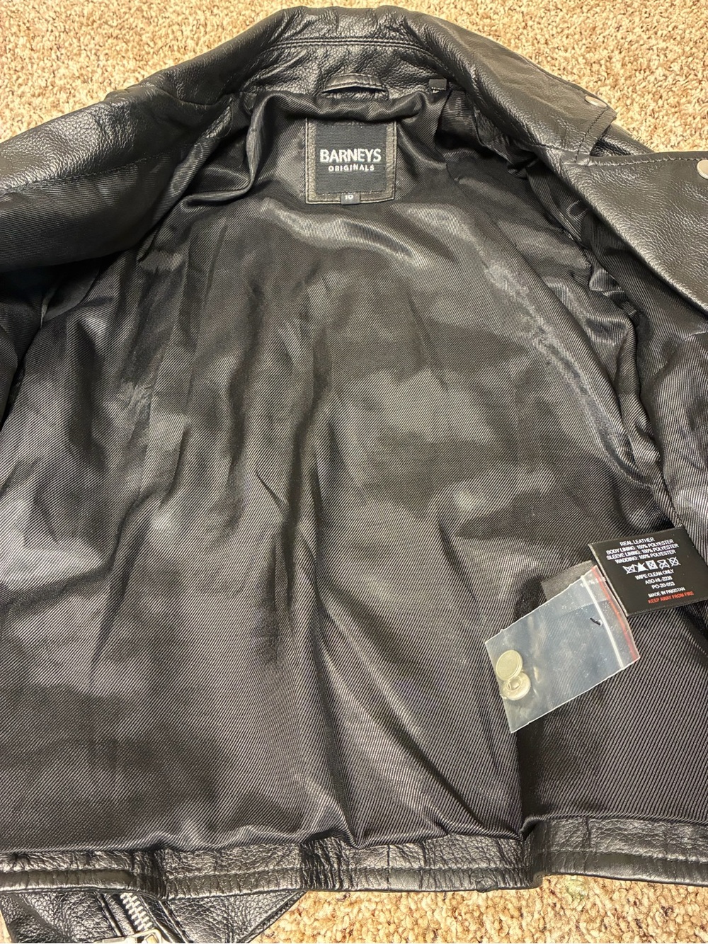Barney’s Originals Clara 100% Sheep Leather Moto Biker Zipper Jacket - Picture 14 of 15